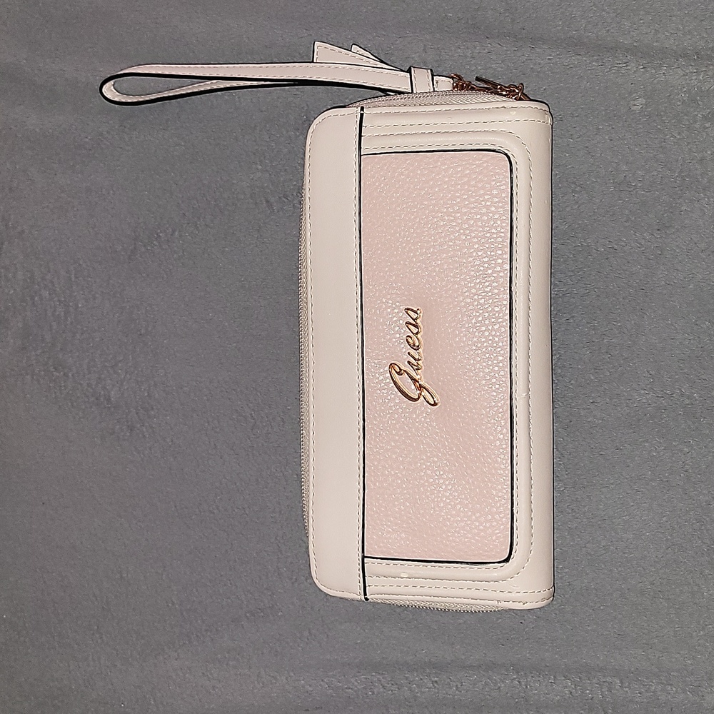 Light Pink Guess Zip Organizer